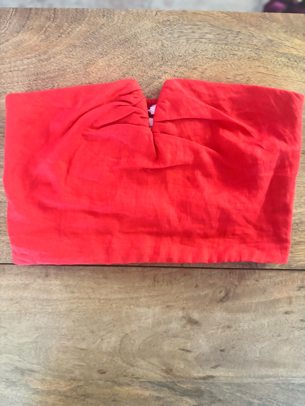 Olivaceous Vibrant Red Strapless Bandeau